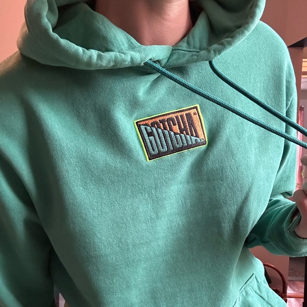 GOTCHA green streetwear hoodie size M no pilling